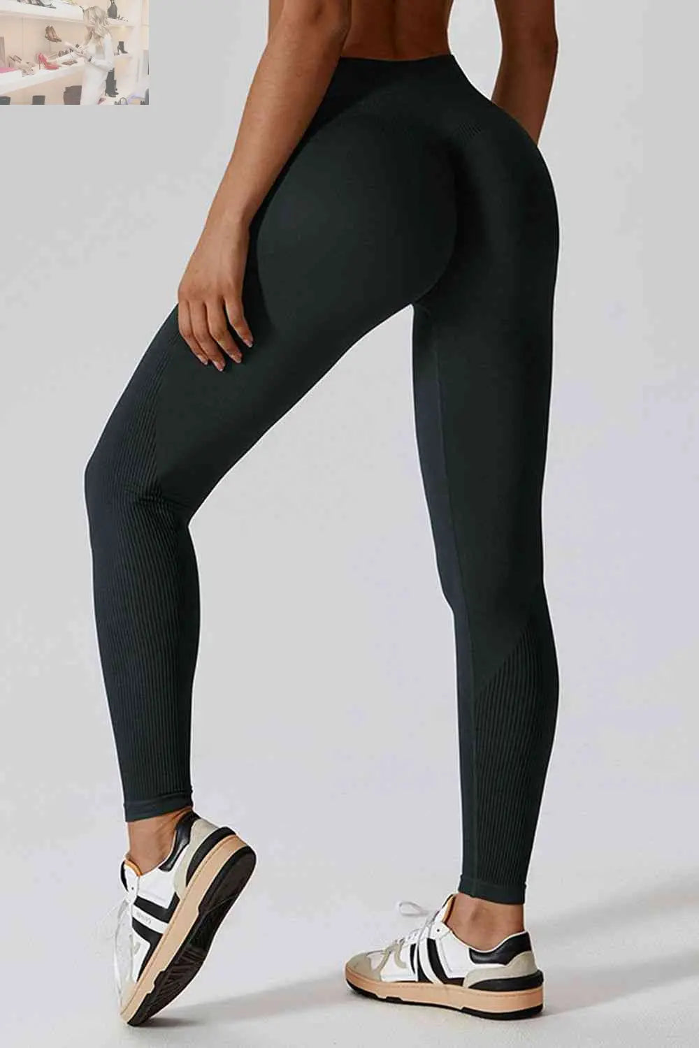 Wide Waistband Slim Fit Long Sports Leggings - MegaSuperStar