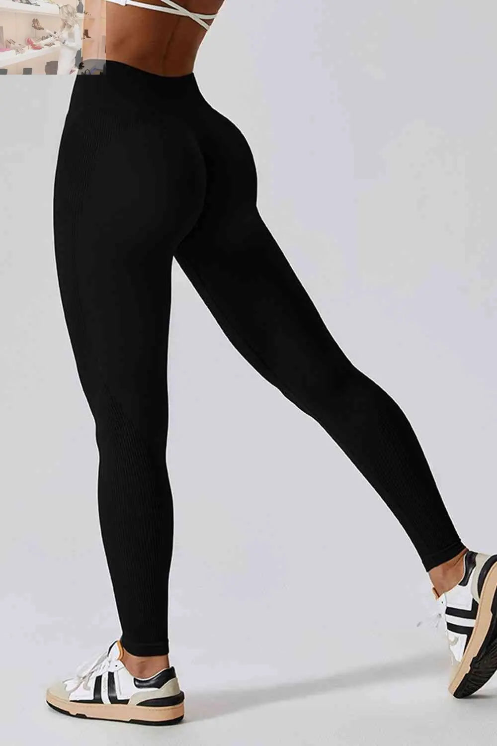 Wide Waistband Slim Fit Long Sports Leggings - MegaSuperStar