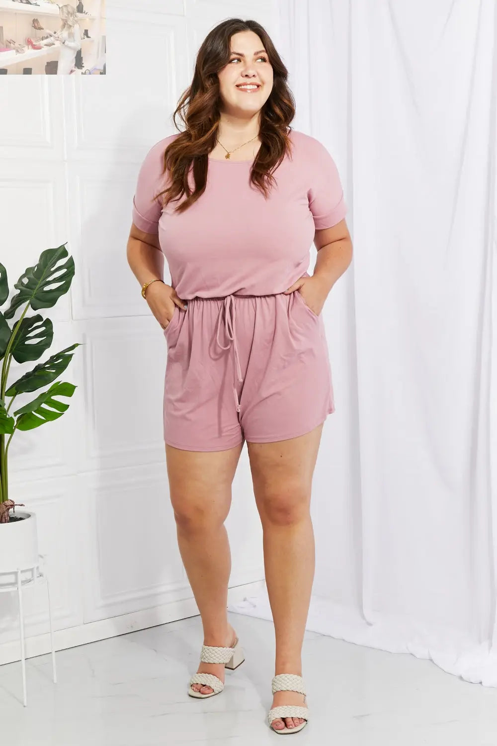 Zenana Do Better Full Size Brushed DTY Romper - MegaSuperStar