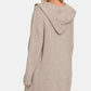 Zenana Hooded Open Front Sweater Cardigan