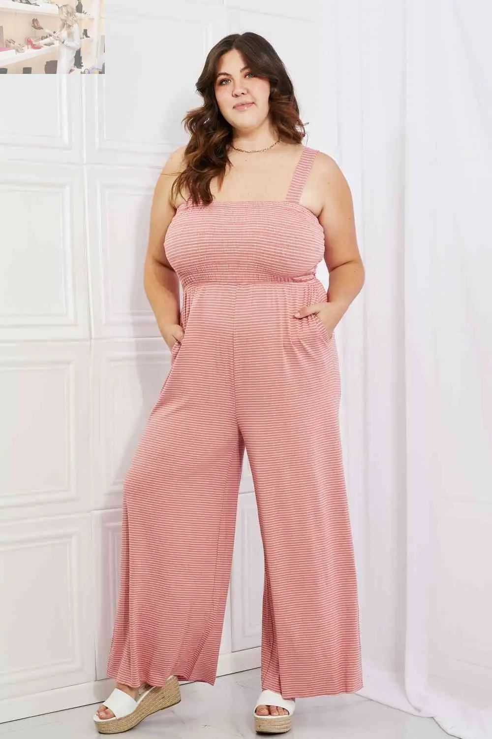 Zenana Only Exception Full Size Striped Jumpsuit - MegaSuperStar