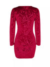Velvet Floral Bodycon Mini Dress thumbnail