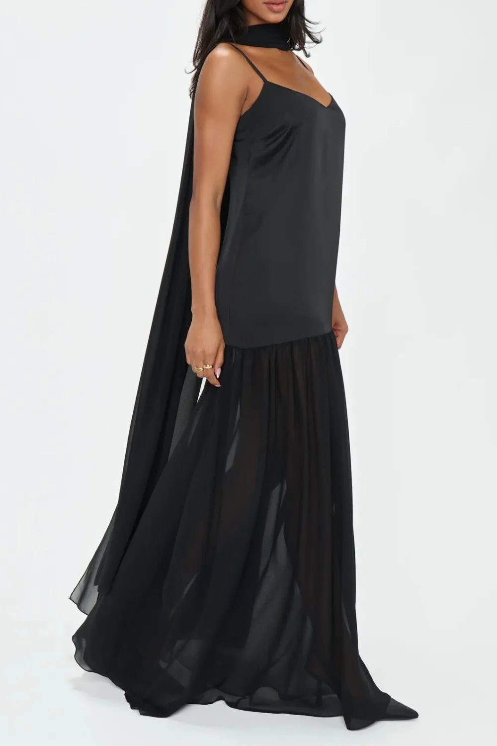 💕 Adjustable Strap Maxi Dress with Scarf - Perfect Summer Style 💕 - MegaSuperStar