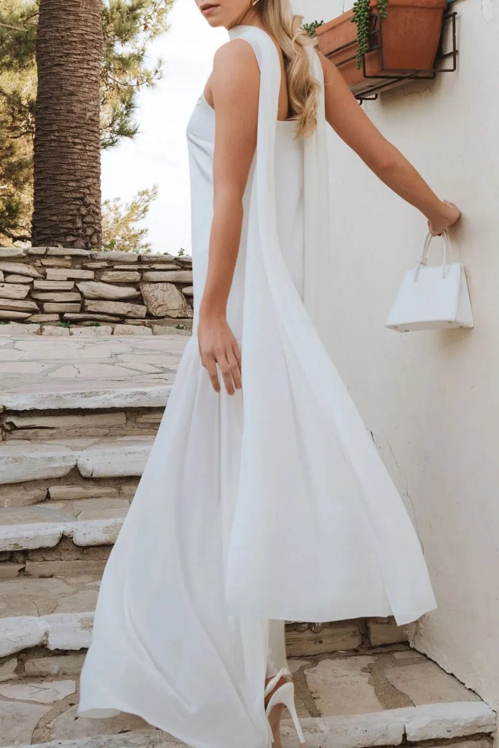 💕 Adjustable Strap Maxi Dress with Scarf - Perfect Summer Style 💕 - MegaSuperStar