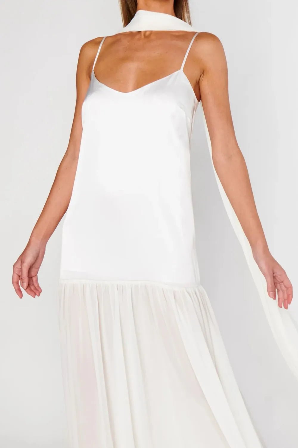 💕 Adjustable Strap Maxi Dress with Scarf - Perfect Summer Style 💕 - MegaSuperStar