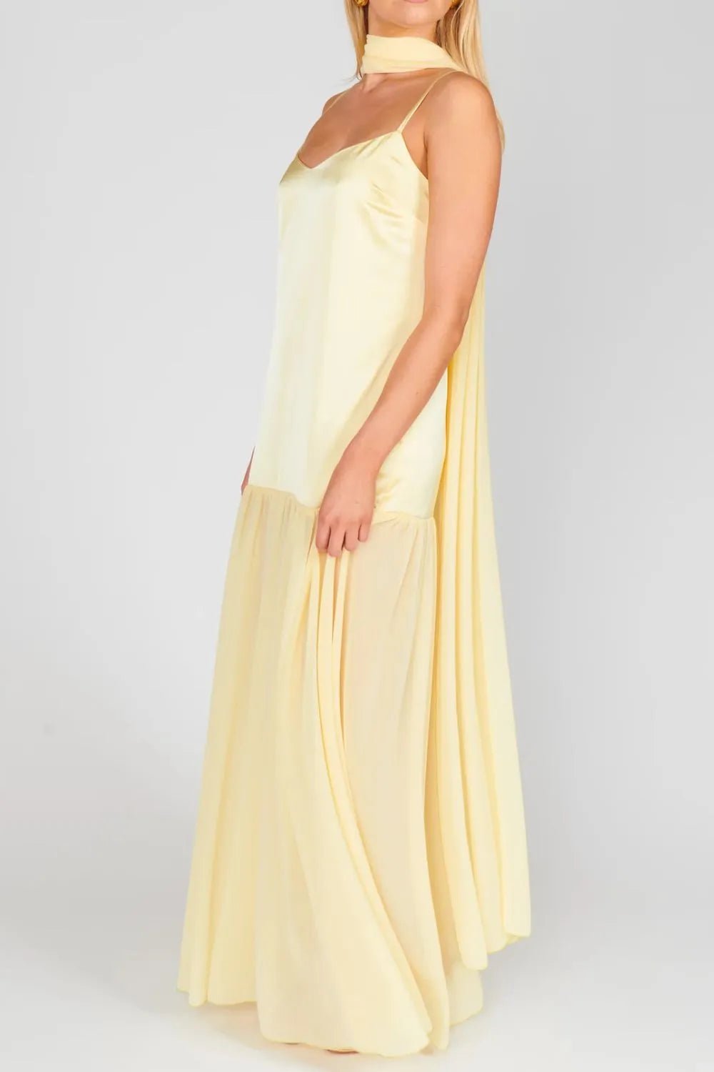 💕 Adjustable Strap Maxi Dress with Scarf - Perfect Summer Style 💕 - MegaSuperStar