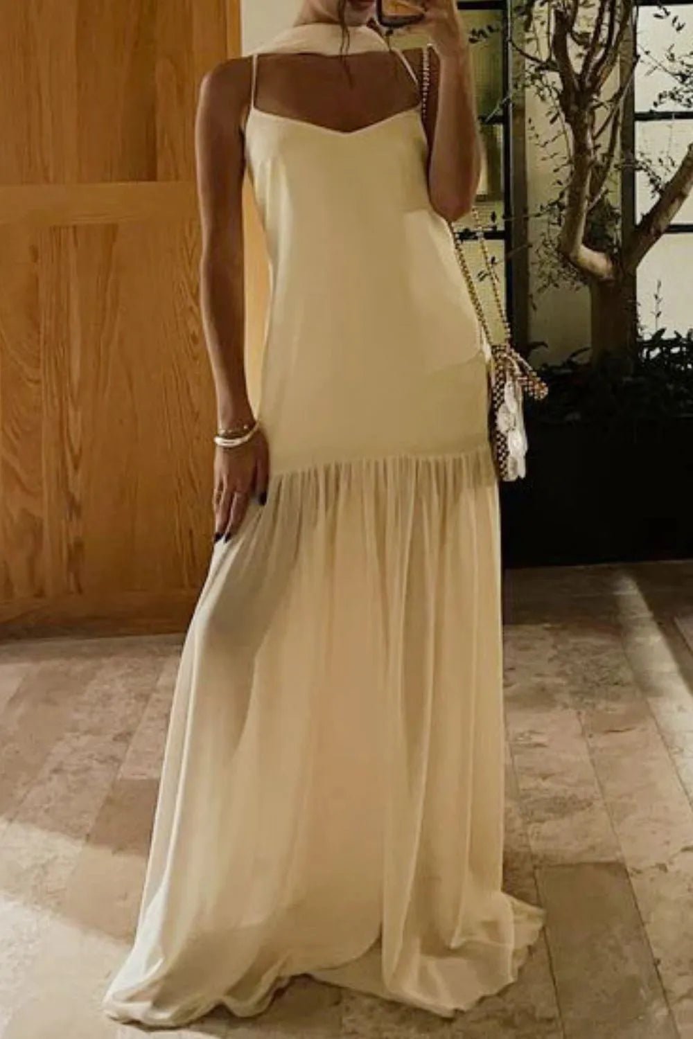 💕 Adjustable Strap Maxi Dress with Scarf - Perfect Summer Style 💕 - MegaSuperStar