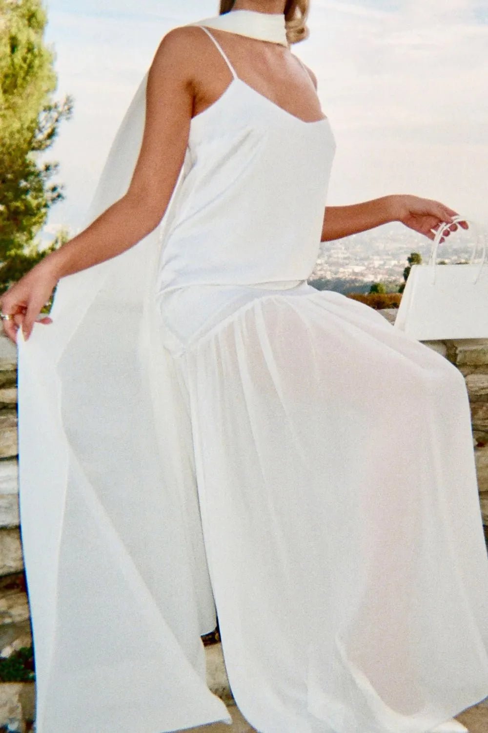 💕 Adjustable Strap Maxi Dress with Scarf - Perfect Summer Style 💕 - MegaSuperStar