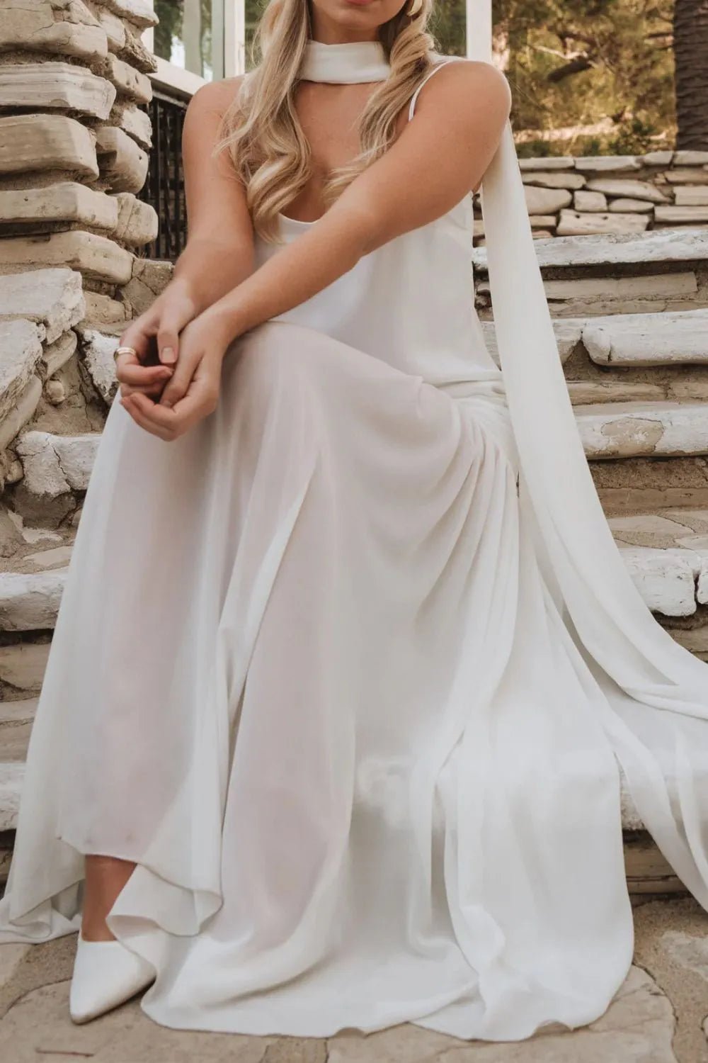 💕 Adjustable Strap Maxi Dress with Scarf - Perfect Summer Style 💕 - MegaSuperStar
