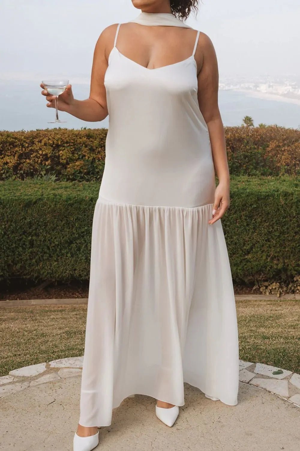 💕 Adjustable Strap Maxi Dress with Scarf - Perfect Summer Style 💕 - MegaSuperStar