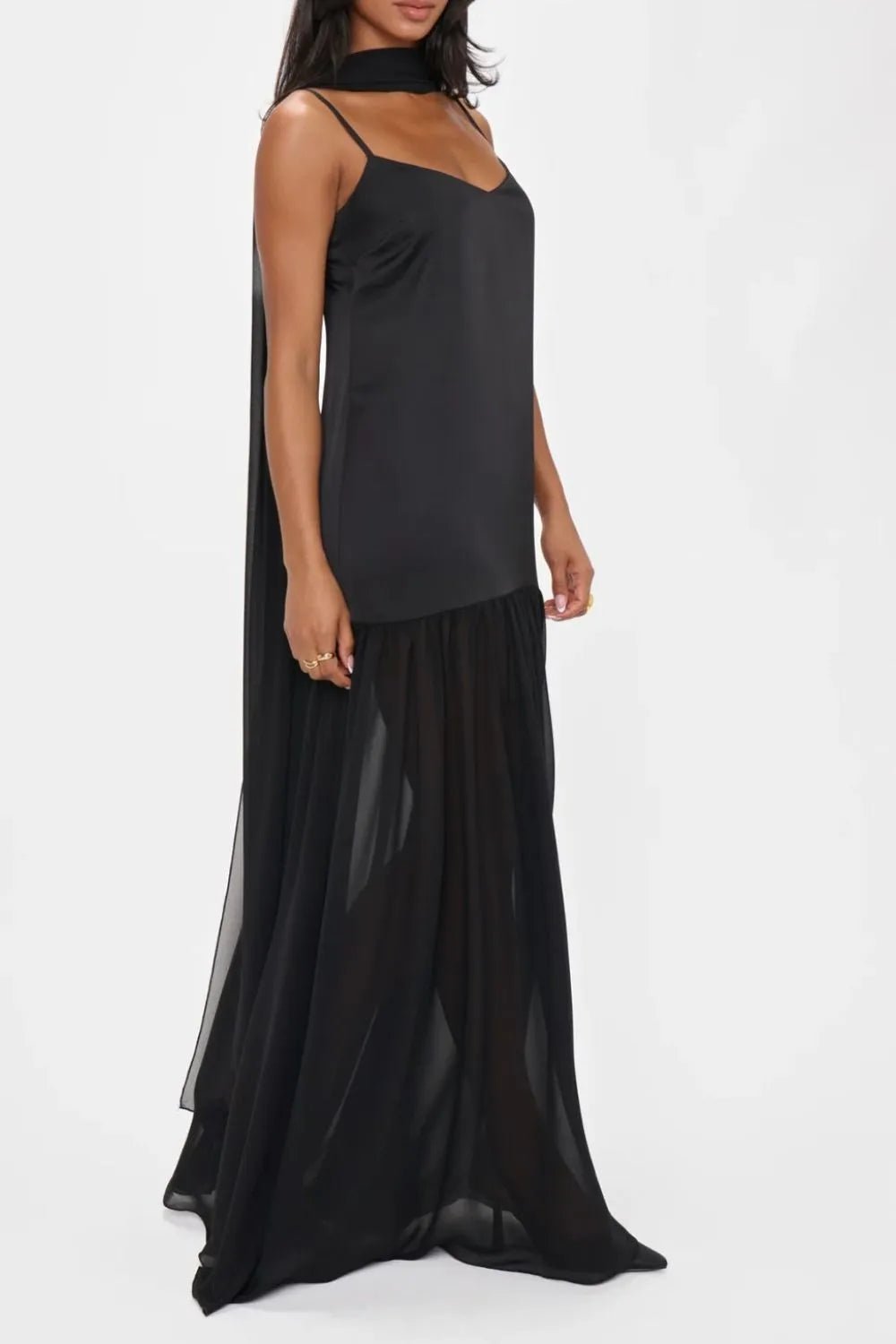 💕 Adjustable Strap Maxi Dress with Scarf - Perfect Summer Style 💕 - MegaSuperStar