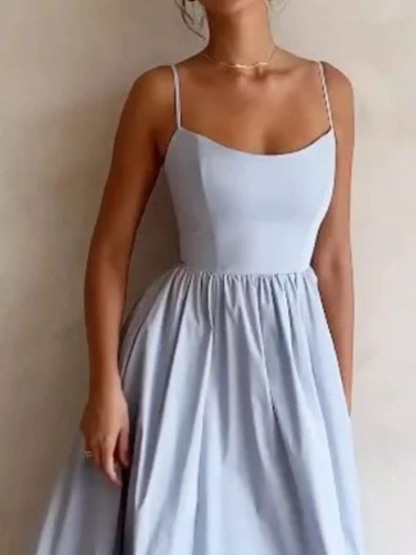 💃 Adjustable Strap Scoop Neck Midi Dress 💃 - MegaSuperStar
