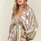 ADORA Batwing Sleeve Dress - Printed V - Neck Design for Effortless Style - MegaSuperStar