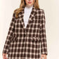 And The Why Full Size Plaid Brushed Blazer for Effortless Style - MegaSuperStar