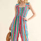 And The Why Full Size Striped Smocked Jumpsuit for Effortless Style - MegaSuperStar