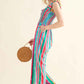 And The Why Full Size Striped Smocked Jumpsuit for Effortless Style - MegaSuperStar