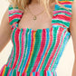 And The Why Full Size Striped Smocked Jumpsuit for Effortless Style - MegaSuperStar