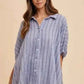 Annie Wear Striped Shirt - Stylish Button Up Half Sleeve Design - MegaSuperStar