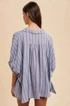 🌸 Annie Wear Striped Shirt - Stylish Button Up Half Sleeve Design 🌸 thumbnail