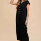 Annie Wear Wide Leg Jumpsuit with Button Detail and Pockets - MegaSuperStar