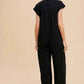 Annie Wear Wide Leg Jumpsuit with Button Detail and Pockets - MegaSuperStar