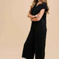 Annie Wear Wide Leg Jumpsuit with Button Detail and Pockets - MegaSuperStar