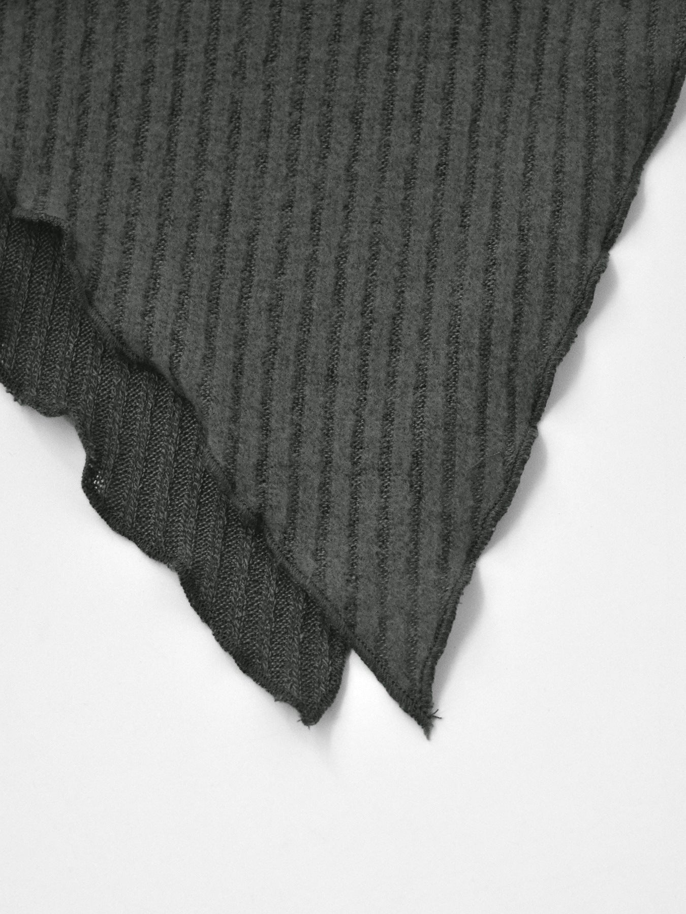 Asymmetrical One - Shoulder Ribbed Knit Top - MegaSuperStar