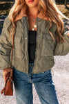 Drawstring Collared Neck Long Sleeve Winter Coat thumbnail