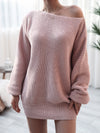 Rib-Knit Mini Sweater Dress thumbnail