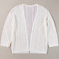 Openwork Open Front Dropped Shoulder Cardigan