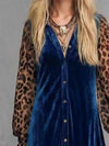 Leopard Velvet Button-Down Maxi Dress thumbnail