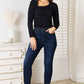 Basic Bae Asymmetrical Neck Long Sleeve Top - MegaSuperStar