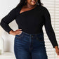 Basic Bae Asymmetrical Neck Long Sleeve Top - MegaSuperStar