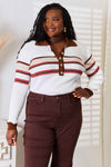 💕 Basic Bae Striped Collared Rib-Knit Top for Effortless Style 💕 thumbnail