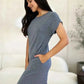 Basic Dress with Pockets - Full Size Round Neck Short Sleeve Dress for Everyday Style - MegaSuperStar