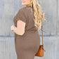 Basic Dress with Pockets - Full Size Round Neck Short Sleeve Dress for Everyday Style - MegaSuperStar