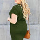 Basic Dress with Pockets - Full Size Round Neck Short Sleeve Dress for Everyday Style - MegaSuperStar