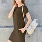 Basic Dress with Pockets - Full Size Round Neck Short Sleeve Dress for Everyday Style - MegaSuperStar