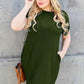 Basic Dress with Pockets - Full Size Round Neck Short Sleeve Dress for Everyday Style - MegaSuperStar