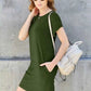 Basic Dress with Pockets - Full Size Round Neck Short Sleeve Dress for Everyday Style - MegaSuperStar