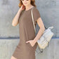 Basic Dress with Pockets - Full Size Round Neck Short Sleeve Dress for Everyday Style - MegaSuperStar