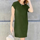 Basic Dress with Pockets - Full Size Round Neck Short Sleeve Dress for Everyday Style - MegaSuperStar