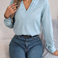 V-Neck Long Sleeve Blouse