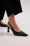 Beast Fashion Faux Leather Slingback Pumps with Pointed Toe thumbnail