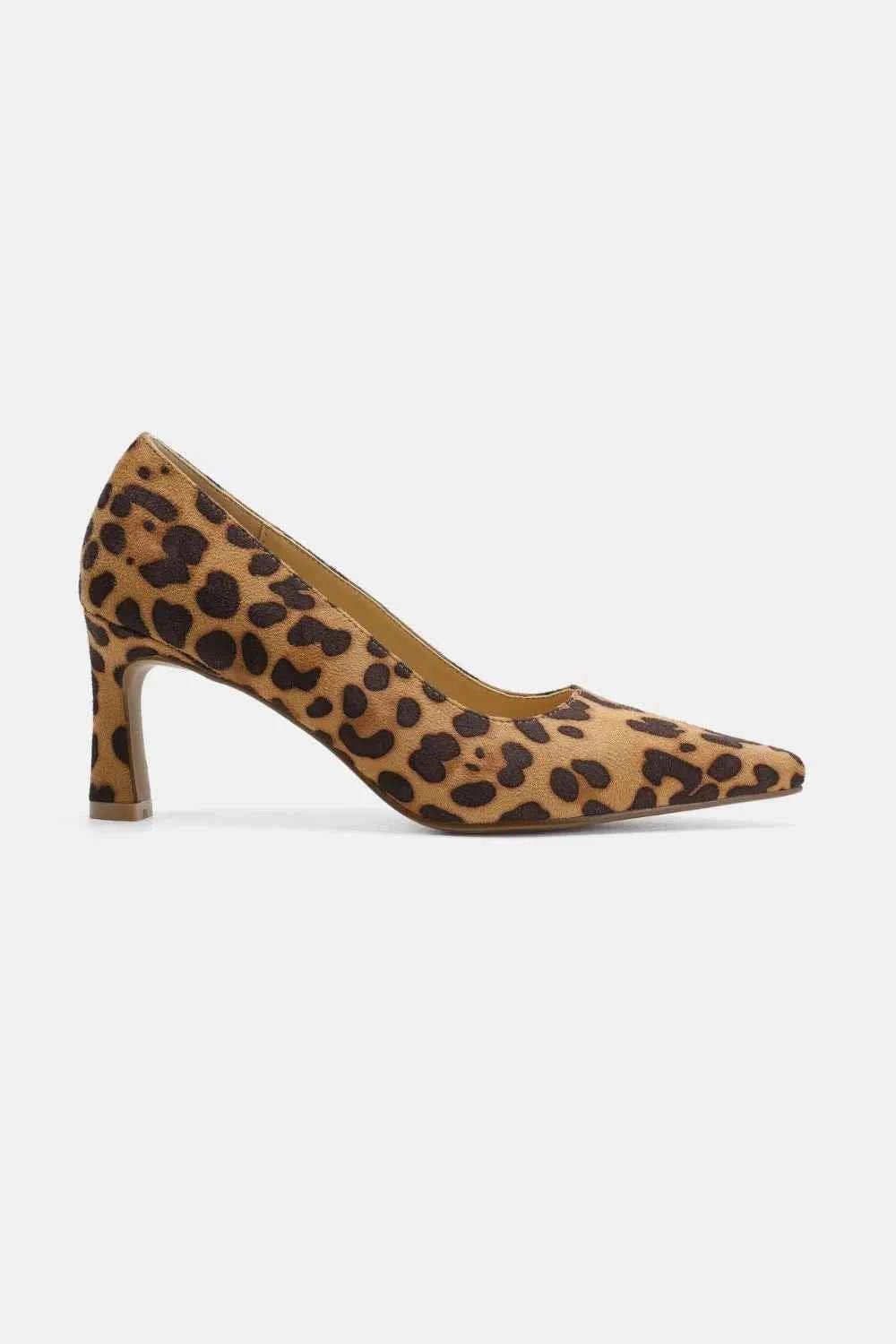 Beast Fashion Faux Suede Leopard Point Toe Pumps - MegaSuperStar