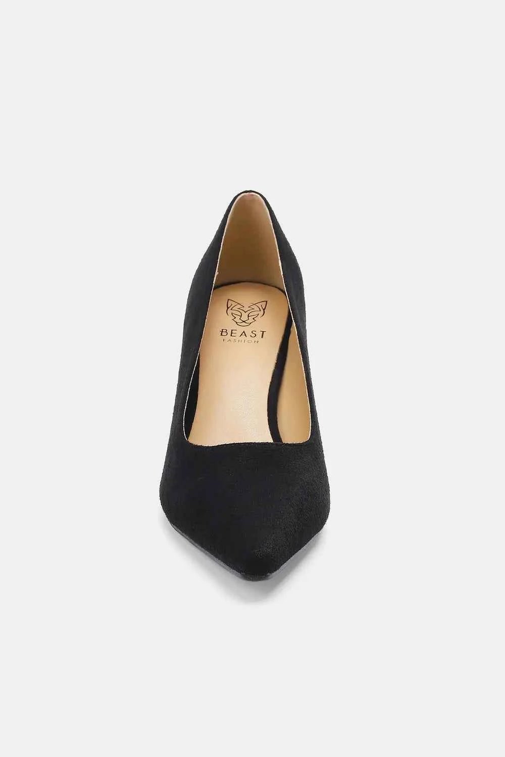 Beast Fashion Faux Suede Point Toe Pumps - MegaSuperStar