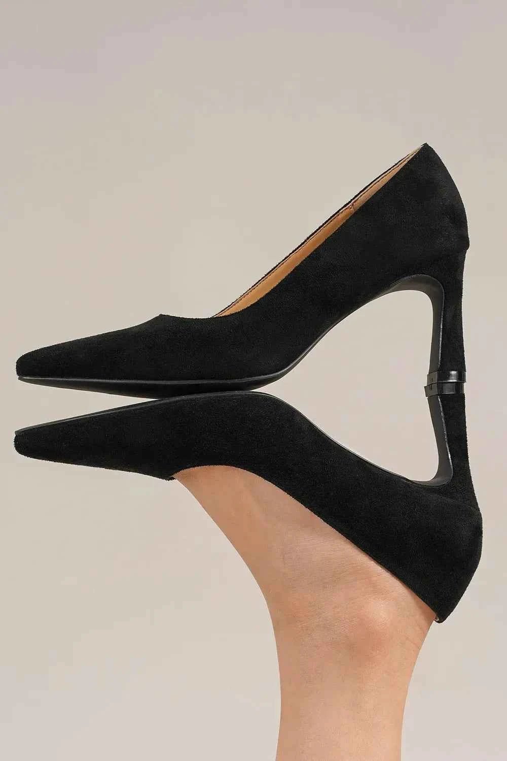 Beast Fashion Faux Suede Point Toe Pumps - MegaSuperStar