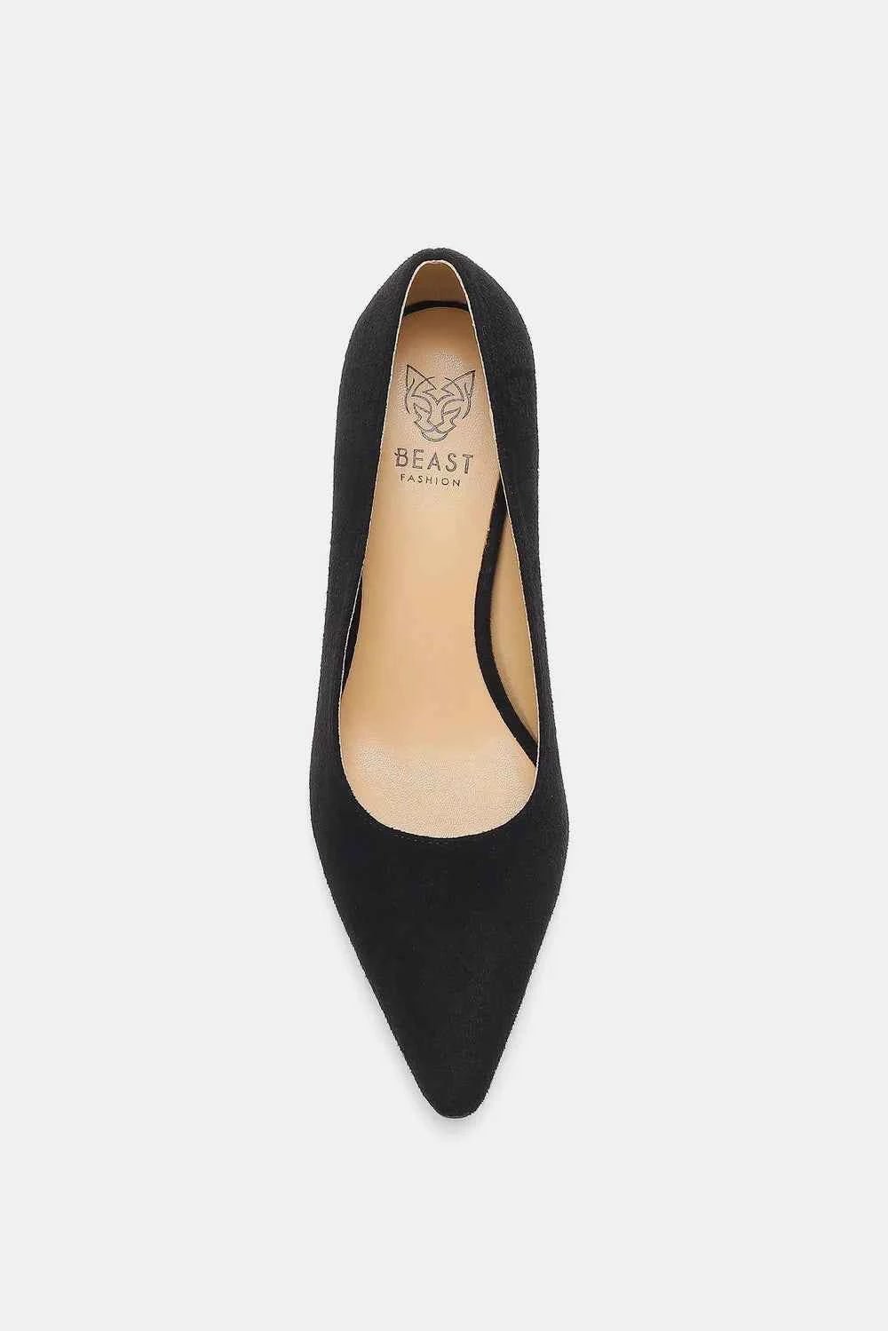 Beast Fashion Faux Suede Point Toe Pumps - MegaSuperStar