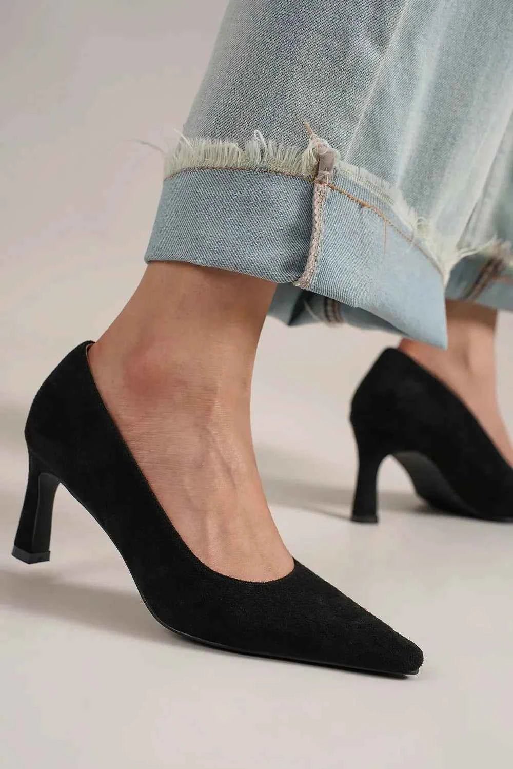Beast Fashion Faux Suede Point Toe Pumps - MegaSuperStar