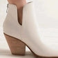 Beast Fashion Pointed Metal - Tip Ankle Boots with Block Heel - MegaSuperStar